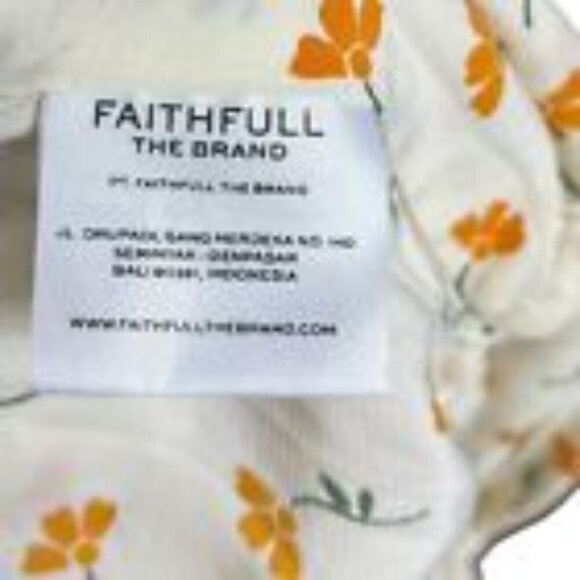 Faithfull The Brand Floral Cropped Top in Cream Size S - Picture 4 of 7